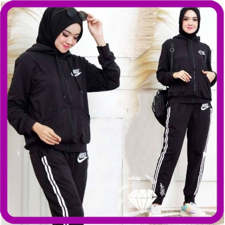 Setelan senam wanita training wanita kekinian setelan olahraga trening jumbo nike baju sporty 2021
