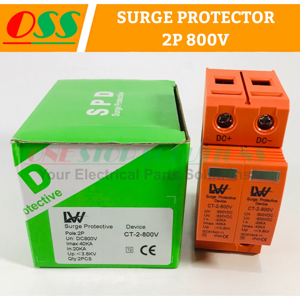 Surge Protection Device Arrest Surge Protector SPD DC 2P 800V