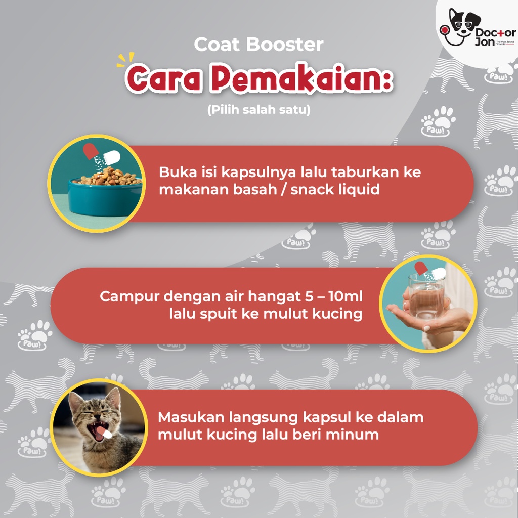 Vitamin Kucing Pelebat Bulu, Panjang, Mengkilat, Anti Rontok / Doctor Jon Coat Booster