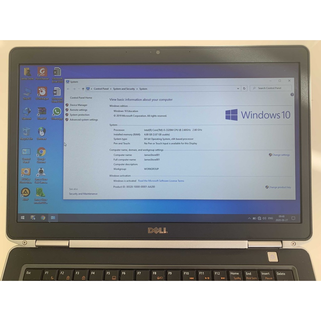 Laptop-Murah-Dell Latitude-E6320-Corei5-Ram4G-HDD320G-Kamera-DVD-Design-Gaming-Win10-Siap Pakai
