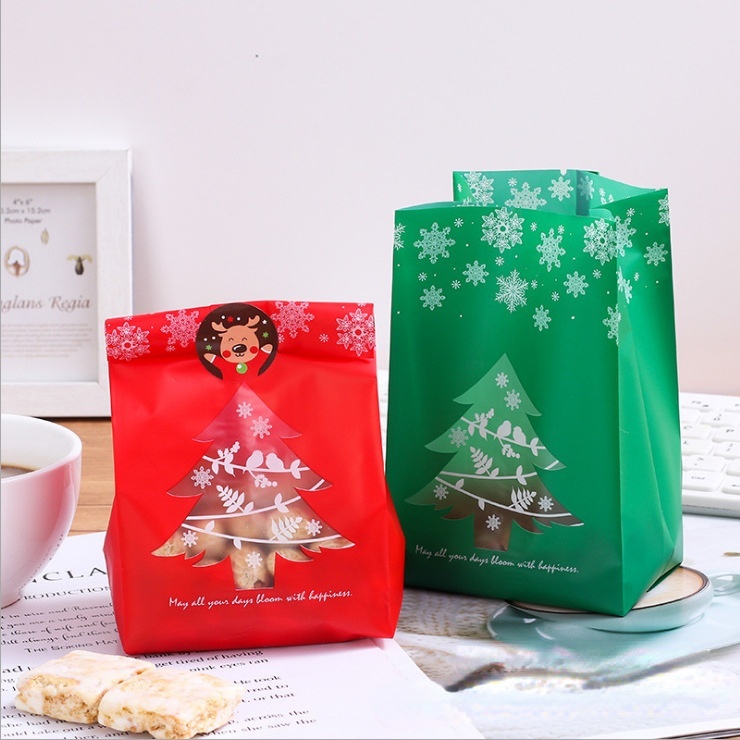 [ 50pcs Christmas Gift Biscuit Snacks Bag Decoration for Home Xmas Child Wedding Party New Year ]