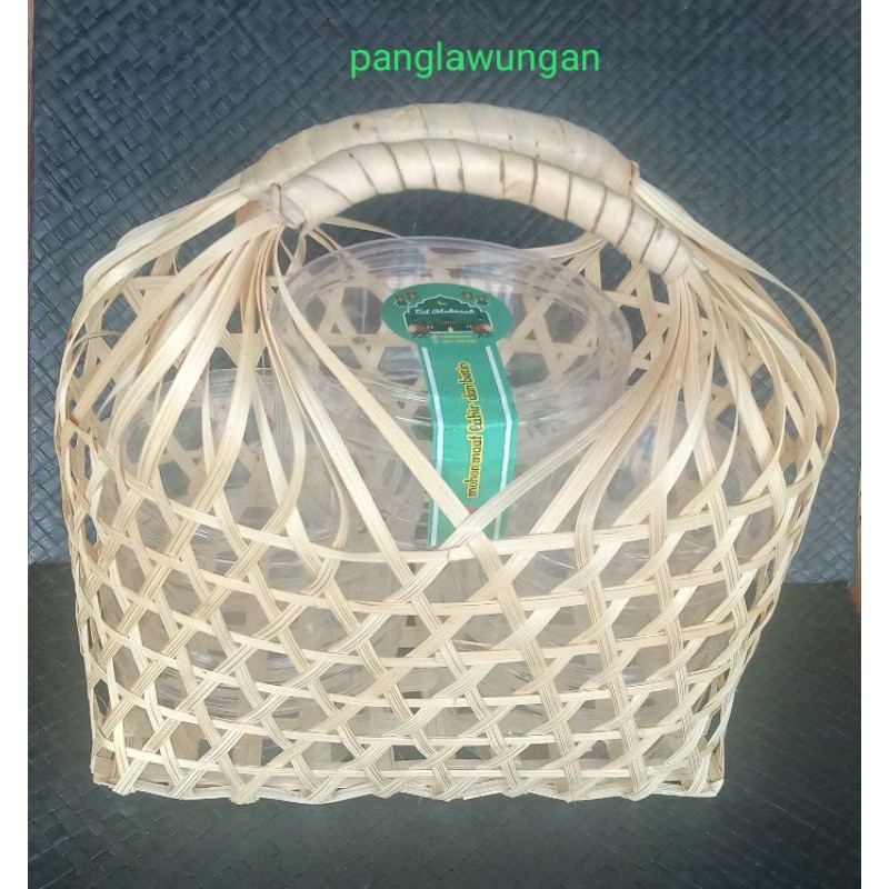 anyaman bambu tas toples variasi 28×14×19