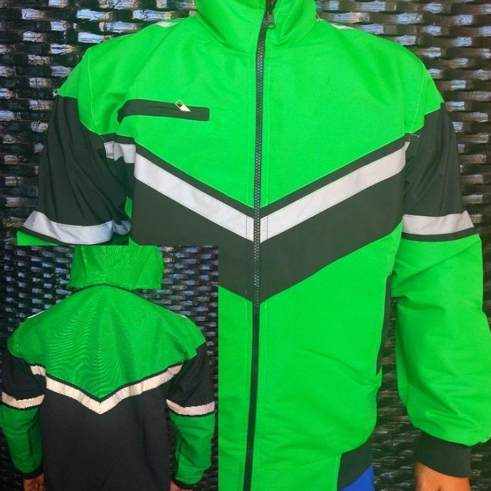 jaket polos hijau bomber ojol