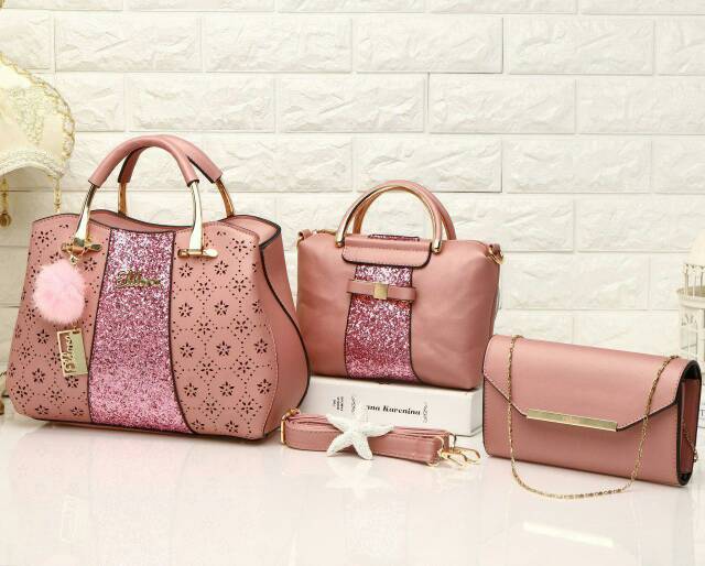 SALE Tas import Eldora Galline ES1123 (3in1) set handbag jelly wanita branded batam