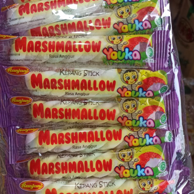 

Marshmallow Kepang Stick Rasa Anggur 6 Gram