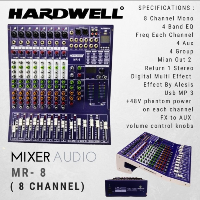 Mixer Audio Hardwell MR 8 Hardwell MR8 Hardwell MR-8 Plus Soundcard original