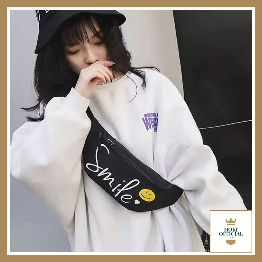 [COD] Waistbag Pria Wanita Streetwear Kekinian Fashion Street 2022 Tas Pinggang Pria Murah Meriah Tiga Ruang HokiOfficial