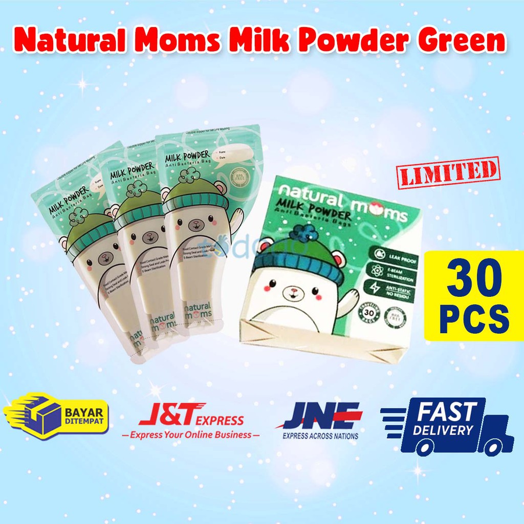 Natural Moms Milk Powder Green 30pcs - Kantong ASI