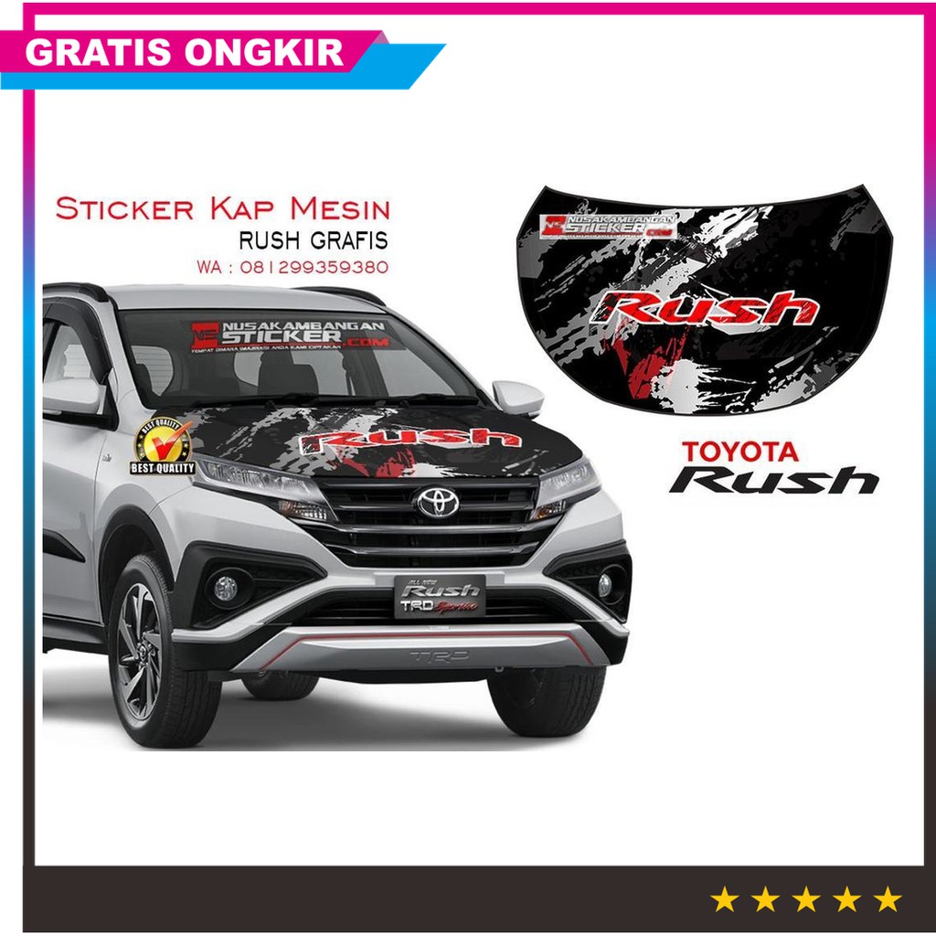 Ready Sticker Kap Mesin Mobil Toyota Rush Grafis 4 Berkualitas