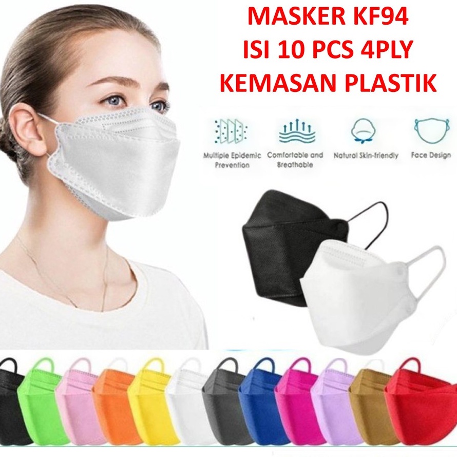 All merk , oncare,utama, mouson Masker KF94 Kemasan Plastik 4 Ply Isi 10 Pcs Protective Mask Kesehat