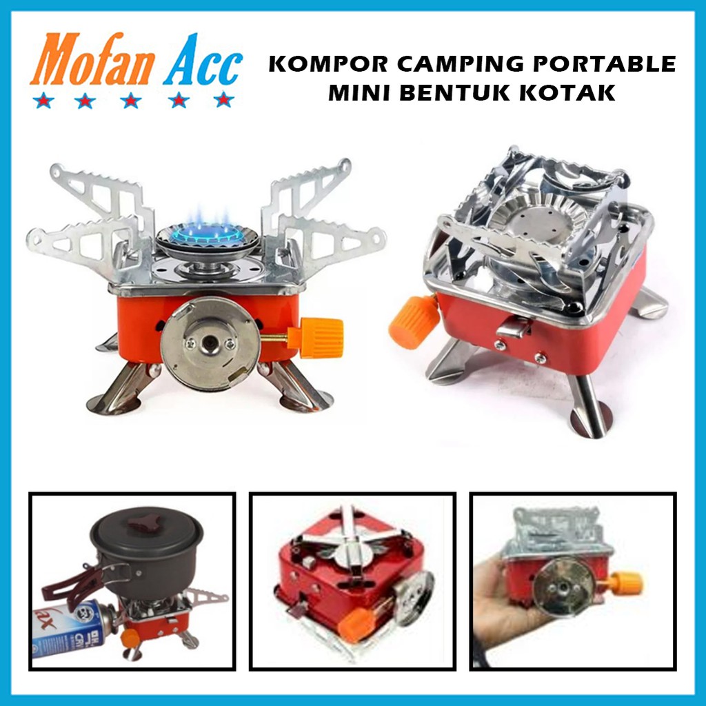 Jual Kompor Camping Mini Gas Portable Bentuk Kotak Camping Hiking Stove