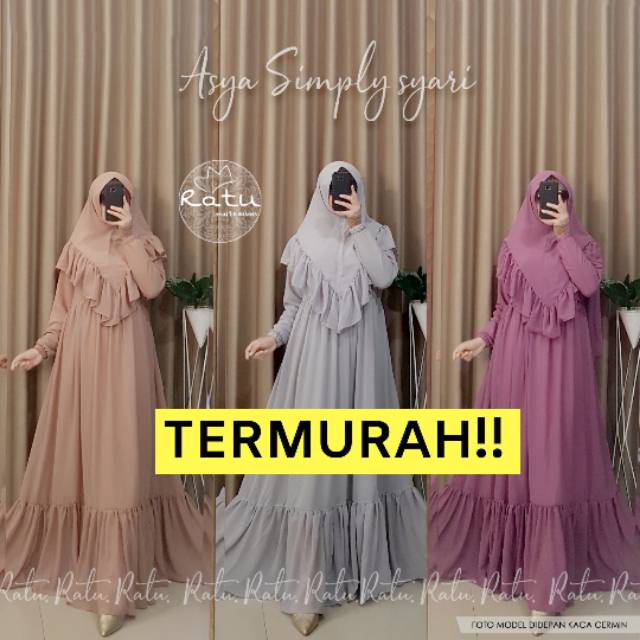 ASYA SIMPLE SYARI RATU / PAKAIAN WANITA / FASHION MUSLIM / GAMIS TERMURAH