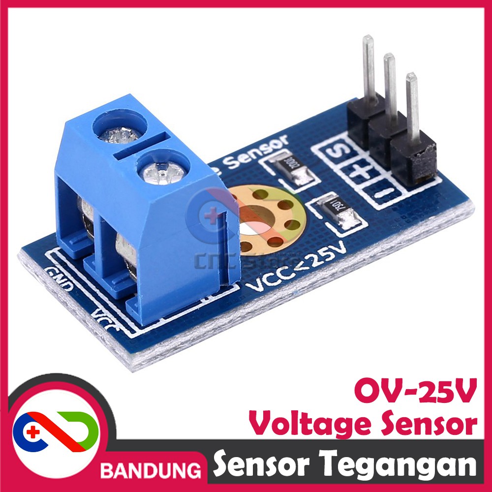 SENSOR TEGANGAN VOLTAGE SENSOR DIVIDER DC 0-25V ARDUINO RASPBERRY PI MIKROKONTROLLE