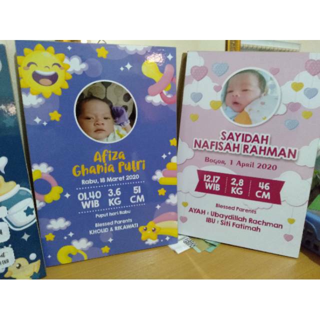 Biodata bayi MDF 20x30 cm