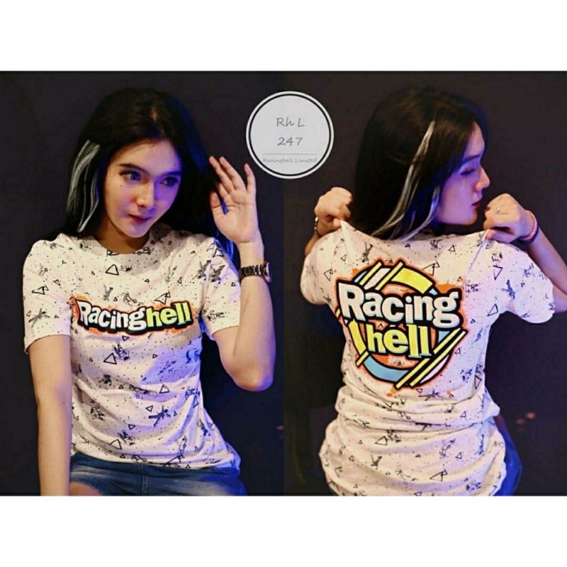 RACING HELL BAJU KAOS T SHIRT ATASAN DISTRO RACING HELL RACING HEEL RACING HEL PRINTING PUTIH L XL C