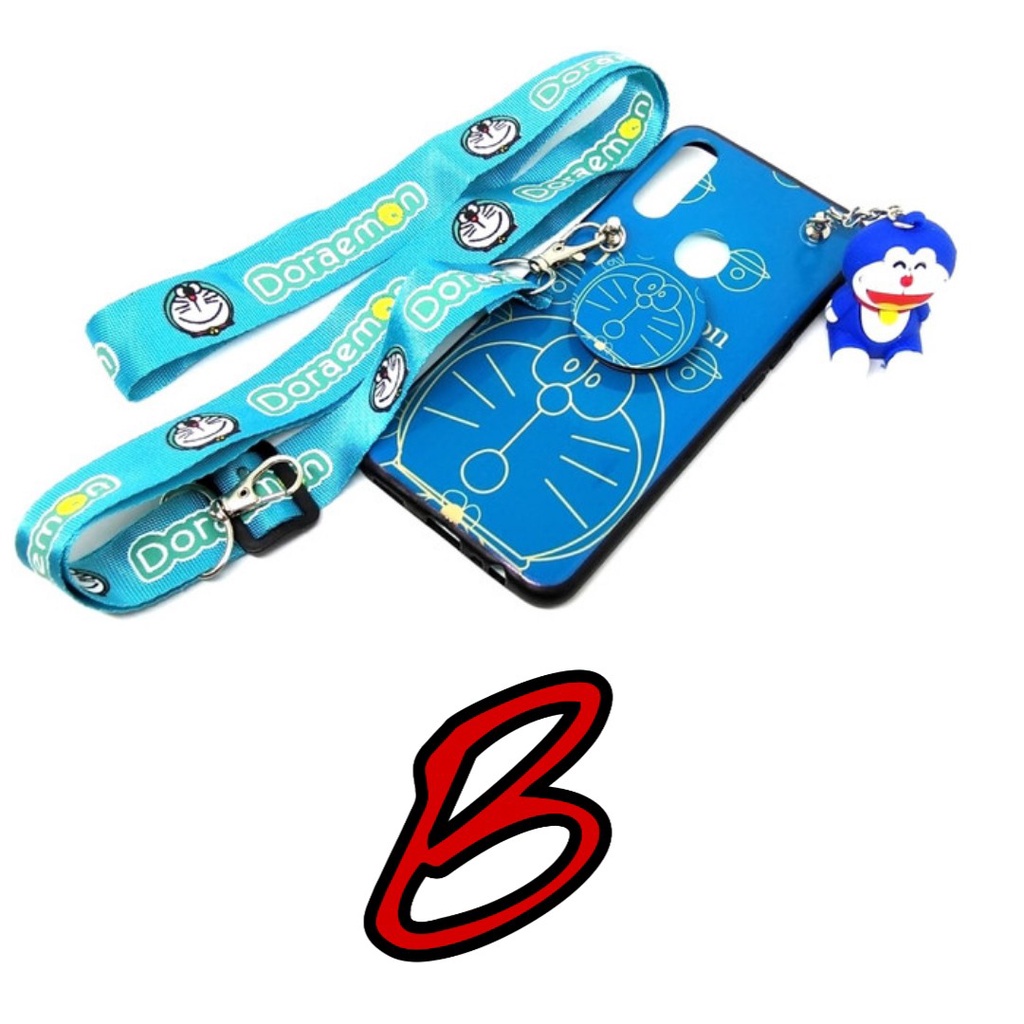 Case Vivo Y12S Y20S Y20i Y20A Y20 / Y20 2021 Doraemon Strap & Popsocket