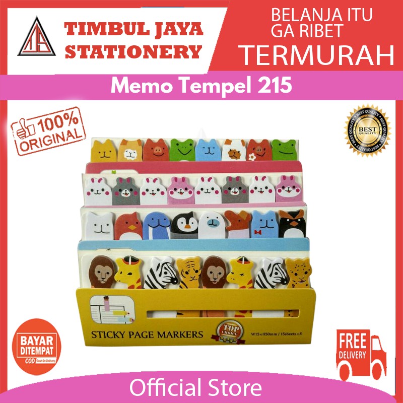 

memo tempel / note tempel note stick catatan tempel fancy animal 215