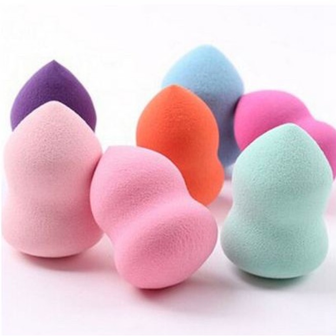 A112 PROFESSIONAL BEAUTY TOOLS BEAUTY BLENDER 1 pack isi 3pcs make up bedak applicator aplikator foundation concealer menutupi bekas jerawat warna warni biru orange pink merah muda abu abu blue beauty mika peach ungu purple fuchia sponge