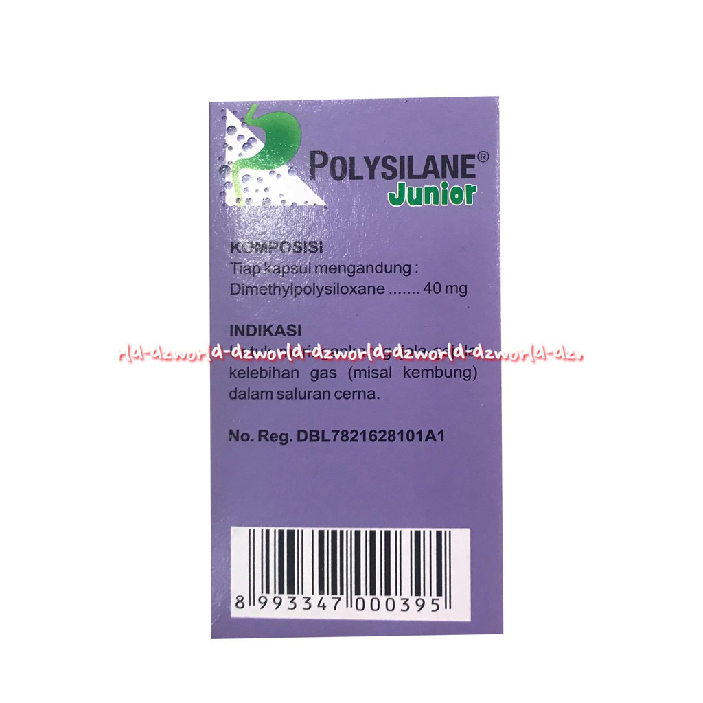 Polysilane Junior Dimetilpolisiloksan 60kapsul Obat Maag Anak-Anak Digunakan Untuk Mengatasi Perut Kembung Poly silane Polisilain