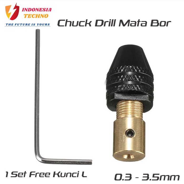 KEPALA BOR MINI 0.3-3.5MM KEYLESS UNIVERSAL CHUCK MATA BOR MINI GRINDER MESIN TUNER KEPALA HEX