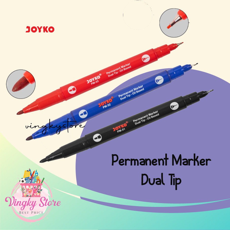 

Permanent Marker / Spidol Permanen Joyko Dual Tip