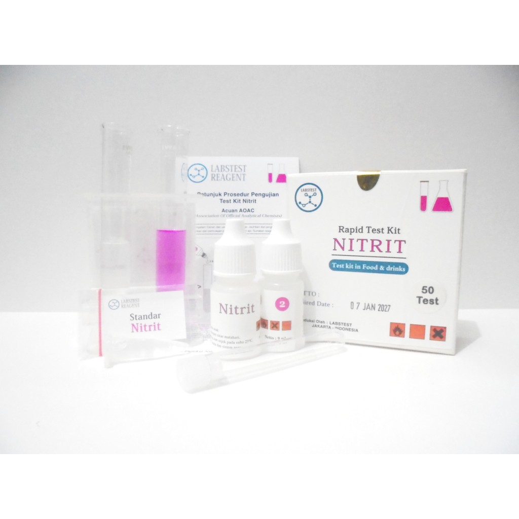 Reagen Test Kit Nitrit NO2, Alat Uji Cepat Nitrit / Nitrite Rapid Test