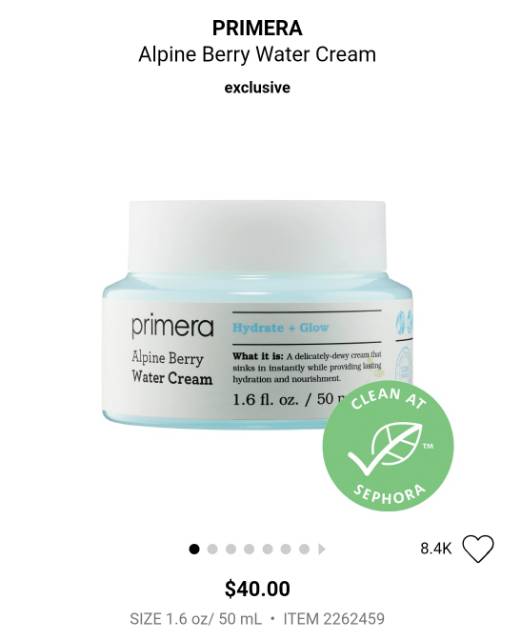 Primera Alpine Berry Water Cream 10ml