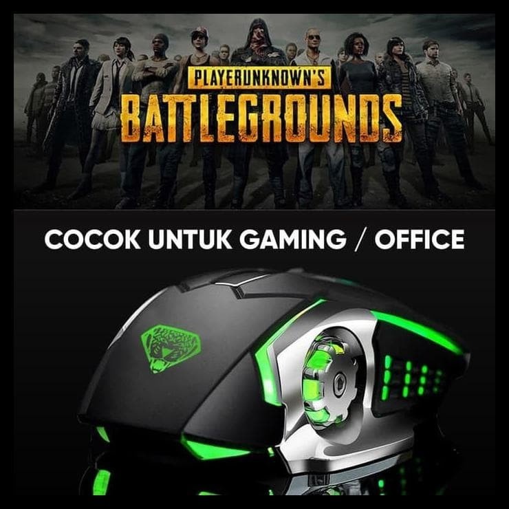 Mouse Gaming Wireless Silent Optical CH001 2.4Ghz Rechargeable LED Otomatis PC Komputer Laptop