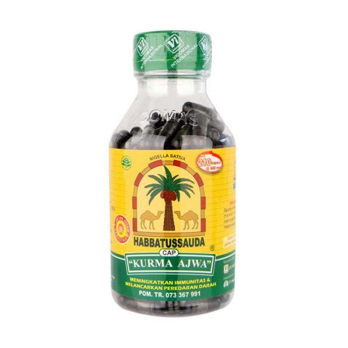 

Habbatussauda Cap Kurma Ajwa 210 kapsul