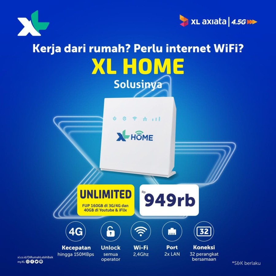 Home Router Wifi XL Home UNLIMITED Movimax MV008 Garansi