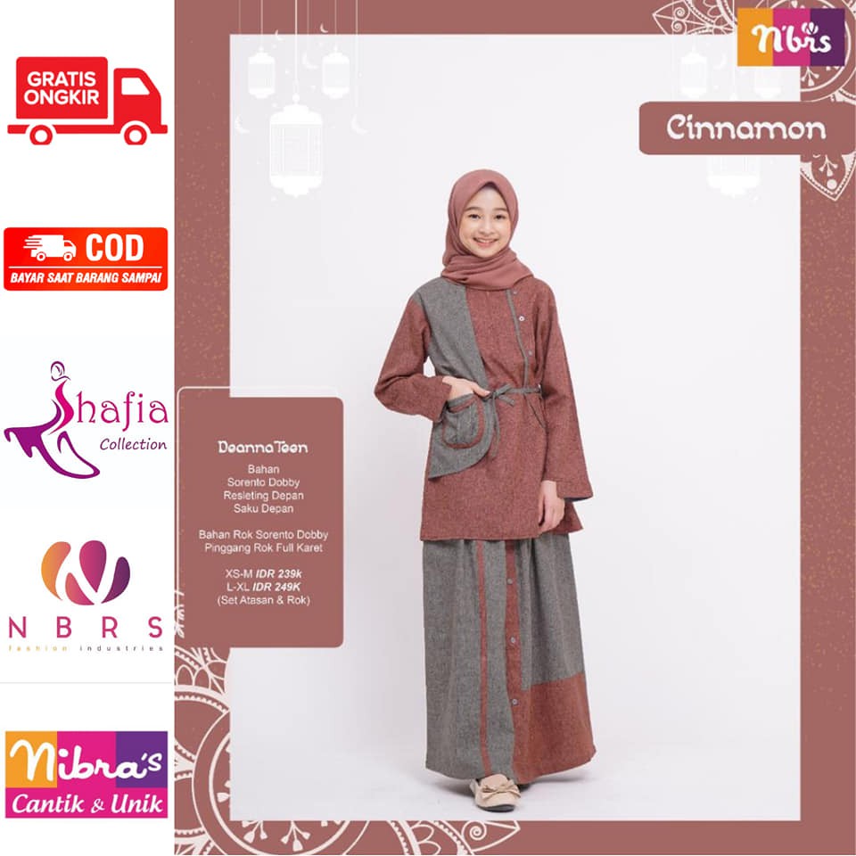 Nibras Terbaru Deanna Gamis Teen Cinnamon/Nbrs 2021 Gms Anak Remaja Deana Cinamon Sarimbit Couple