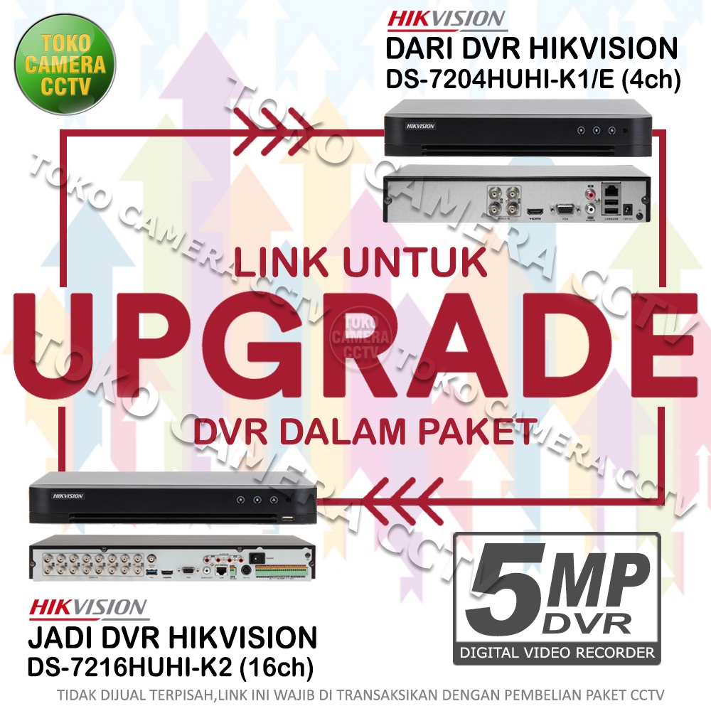 UPGRADE DVR HIKVISION 4 MENJADI 16 CHANNEL 5MP