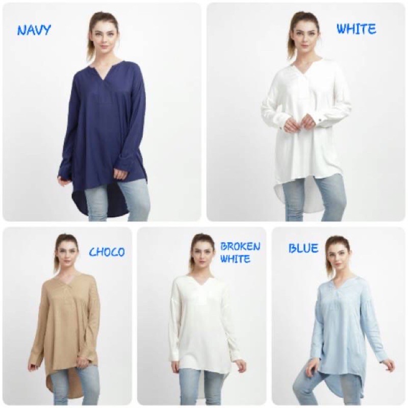 defacto tunik branded putih hijab