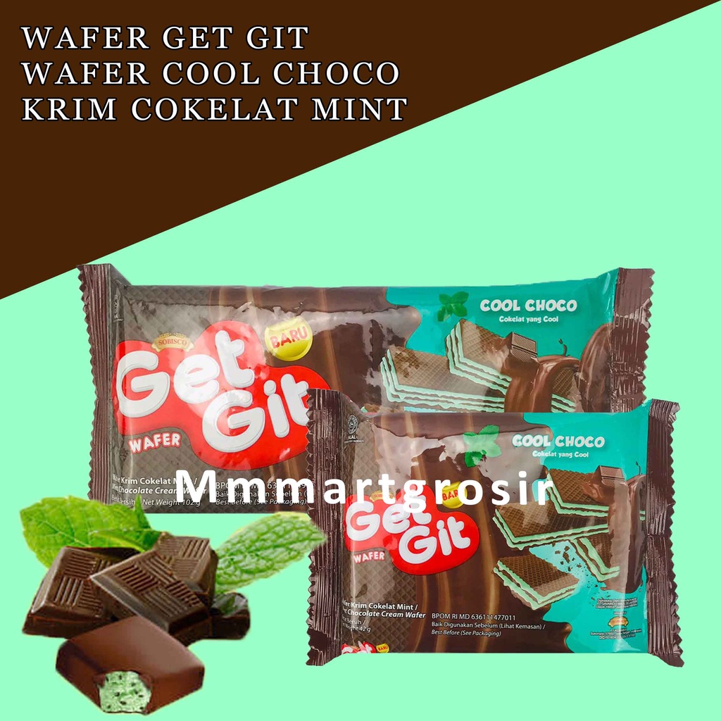 Wafer Get Git / Wafer Cool Choco / Dengan Krim Cokelat Mint / Wafer Renyah