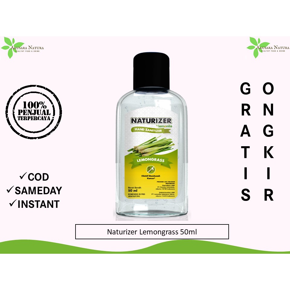 Lemonilo Naturizer Hand Sanitizer Lemongrass 50ml