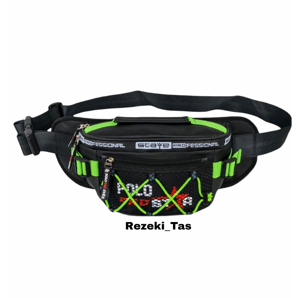 Tas Pria Waistbag Anti Air Bahan Ballon Tebal 100% Real Picture Tas Pinggang Tas Selempang Pria