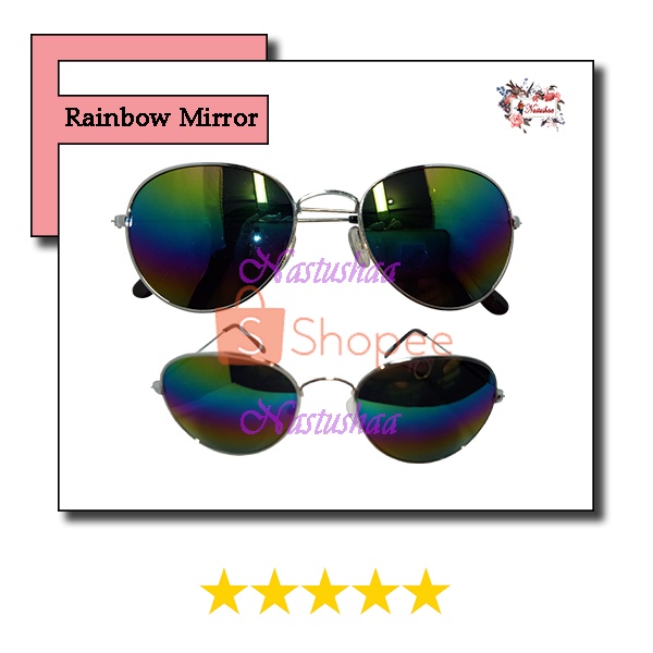 Kacamata Gaya Wanita dan Pria Fashion Retro Lensa Mirror Bingkai Metal Ringan Oval Korea Sunglasess NOCASE
