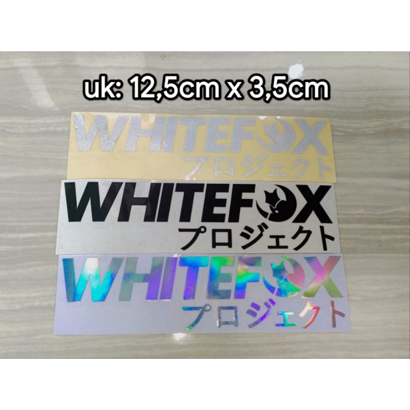 sticker cutting WHITE FOX 12cm JPG NEW