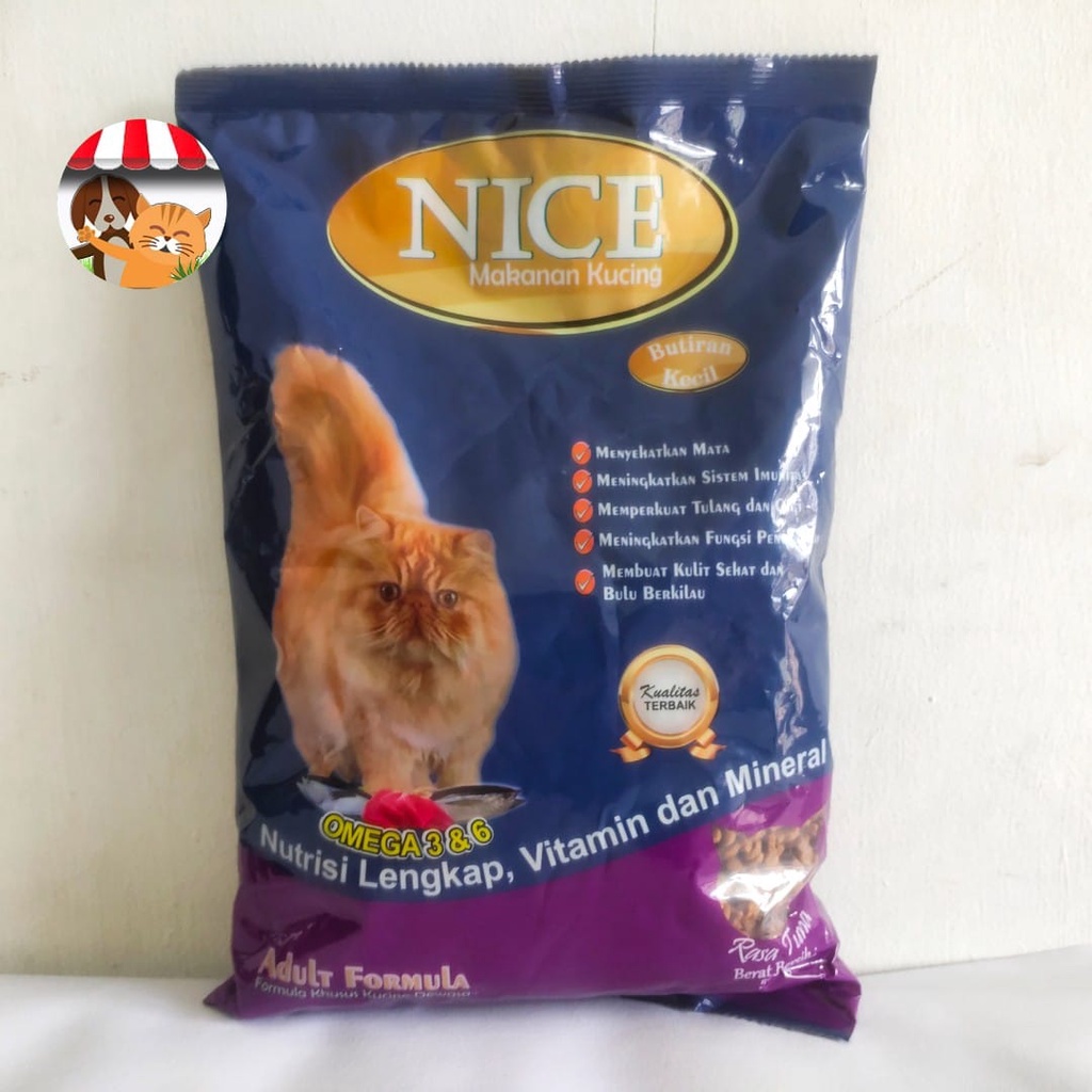 Makanan Kucing Nice Butiran Kecil Repack 500gr - Nice Tuna Adult