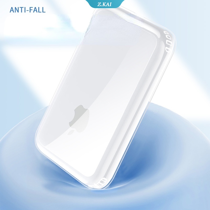 Case Pelindung Baterai Eksternal Bahan Silikon Transparan Anti Gores Untuk Apple MagSafe