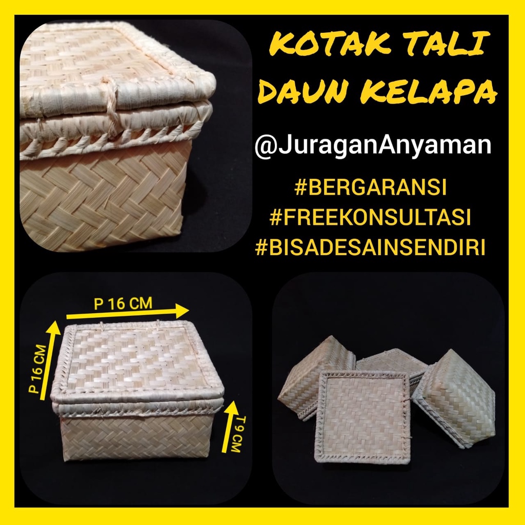 

BOX SOUVENIR HAMPERS PERNIKAHAN KADO PERNIKAHAN KOTAK TALI DAUN KELAPA 15 CM - KOTAK BOX NASI CATERING KEMASAN RAMAH LINGKUNGAN DARI KERAJINAN ANYAMAN BAMBU