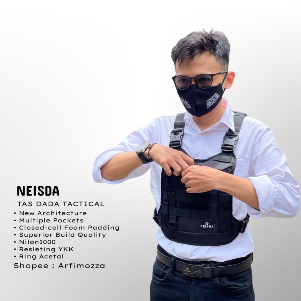 Tas Dada Pria Original Neisda Model Rompi Black Edition / Tas Selempang Pria Keren Model Terbaru 2022