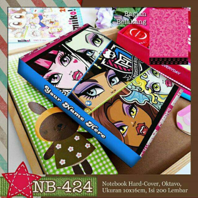 

Aneka Notebook A6 Monster High University FREE custom nama unik