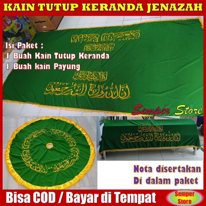 Paket Hemat Set Kain Tutup Keranda & Kain Payung Jenazah - 1 Buah Kain Tutup Penutup Lurup Keranda J