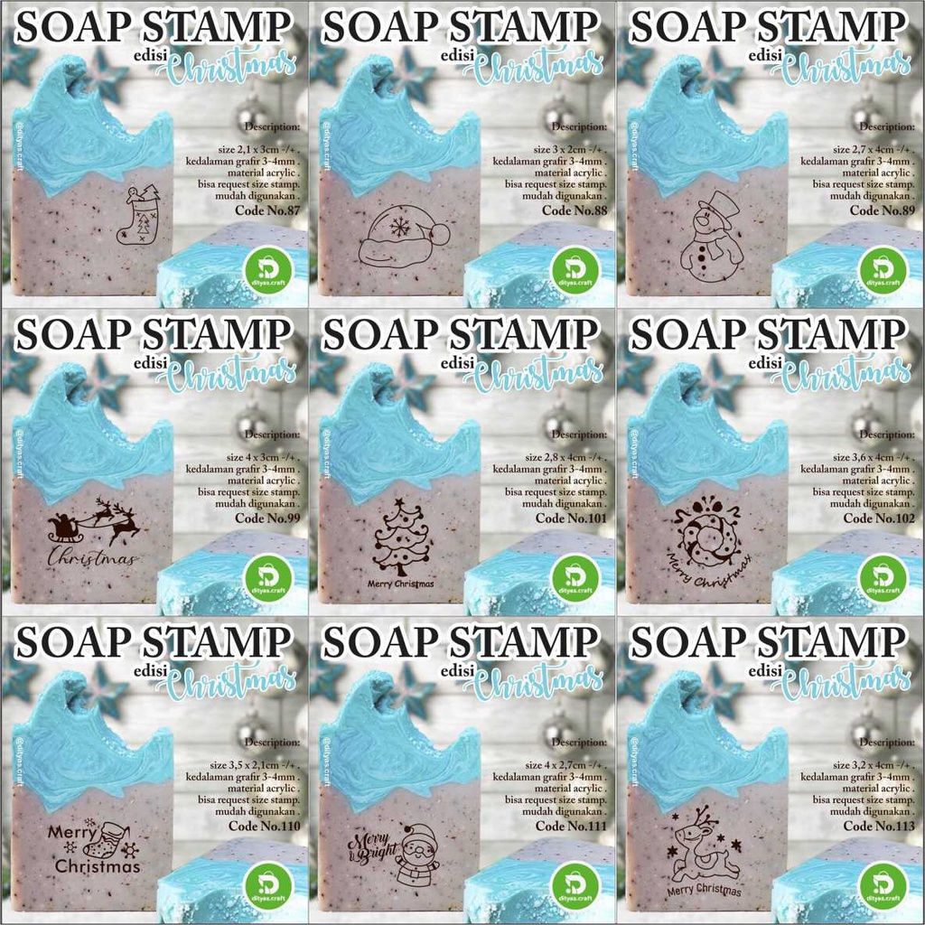 

soap stamp / stempel sabun / edisi MERRY CHRISTMAS code 87,88,89,99,101,102,110,111,113
