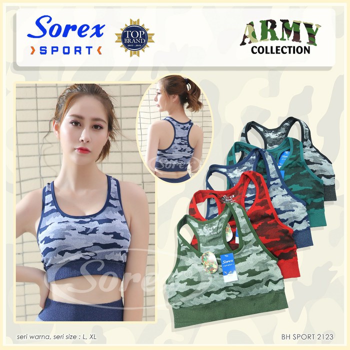 Sports Bra Army Yoga Senam Sport Bra Sorex 2123 Original