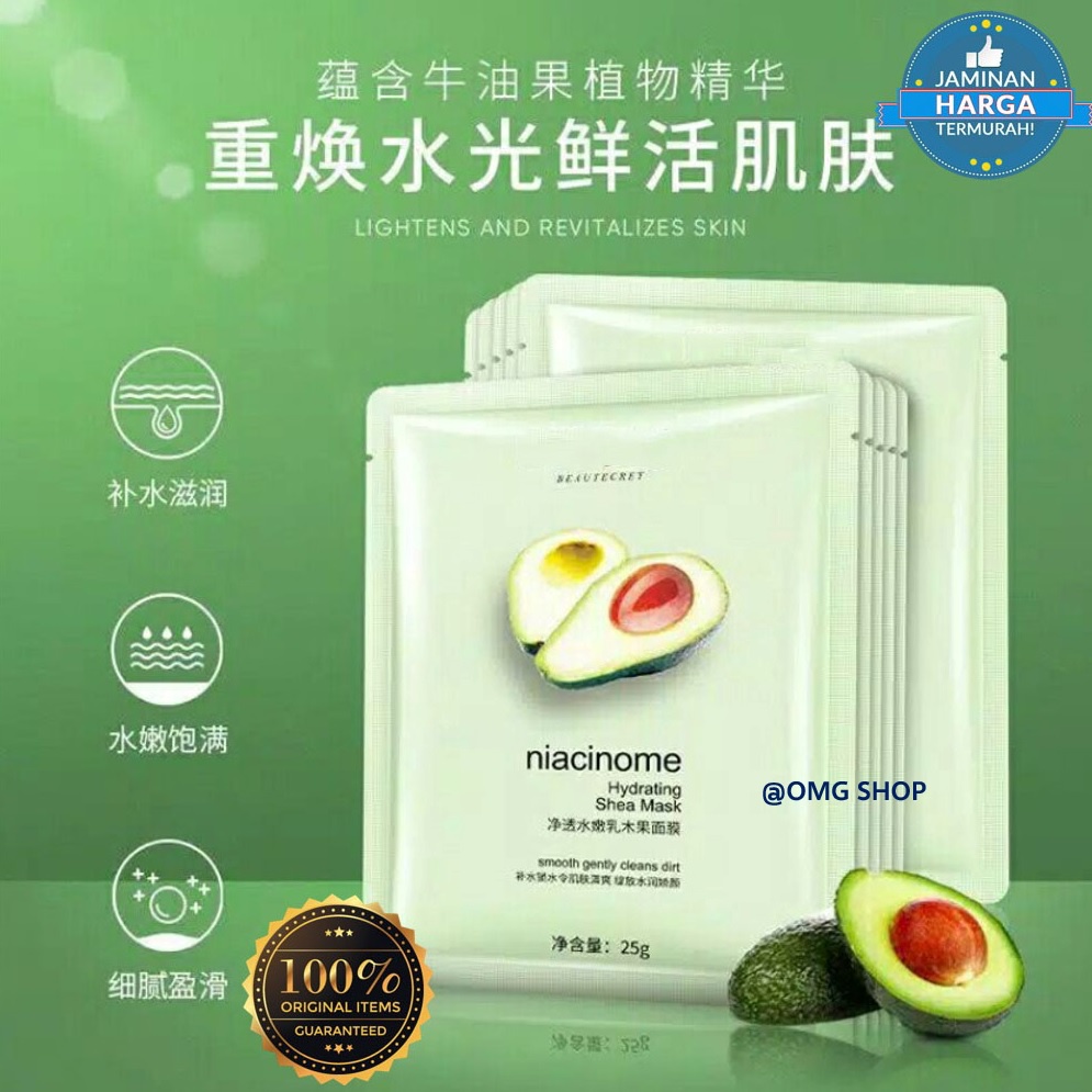 Bisa COD Termurah !!! Masker Avocado Hydrating &amp; Peach Extract Sheet Mask / Masker Wajah Organik Avocado &amp; Peach / Masker Wajah Pemutih dan Glowing / Masker Wajah Korea Serum Wajah Anti Aging Masker Jerawat &amp; Masker Komedo – Masker Muka Murah Pria Wanita