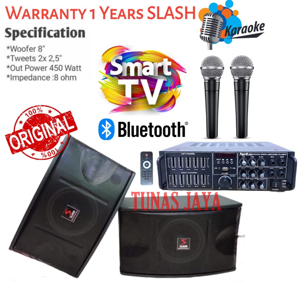 Paket Sound system Karaoke SLASH 450watt 8 inch Premium Original