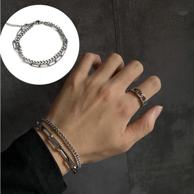 NunuLisaTan - Gelang Rantai Korean Style Bentuk Bunga Mawar Bahan Titanium Untuk Wanita Aksesoris Fashion Simple Aesthetic Kekinian