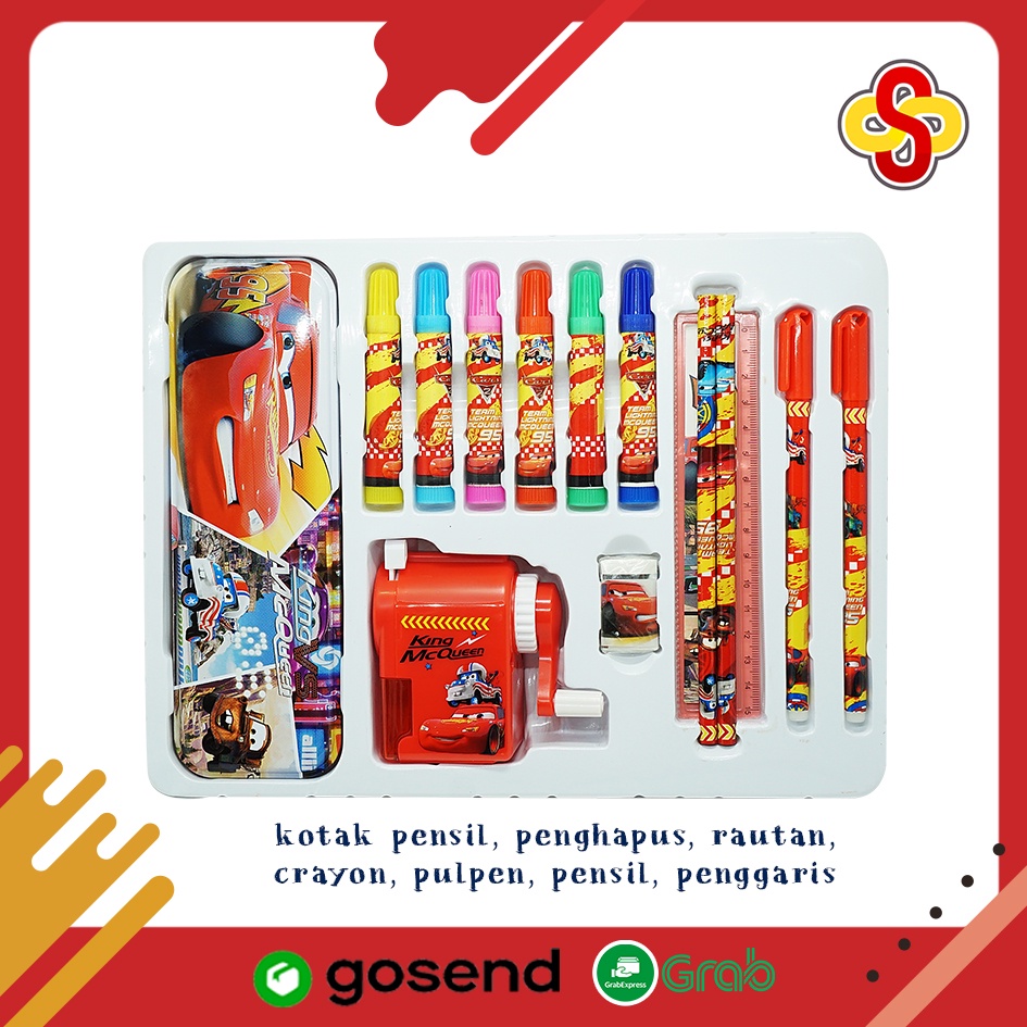 Set Alat Tulis Sekolah Anak 7 in 1 Karakter Stationery Set 1009